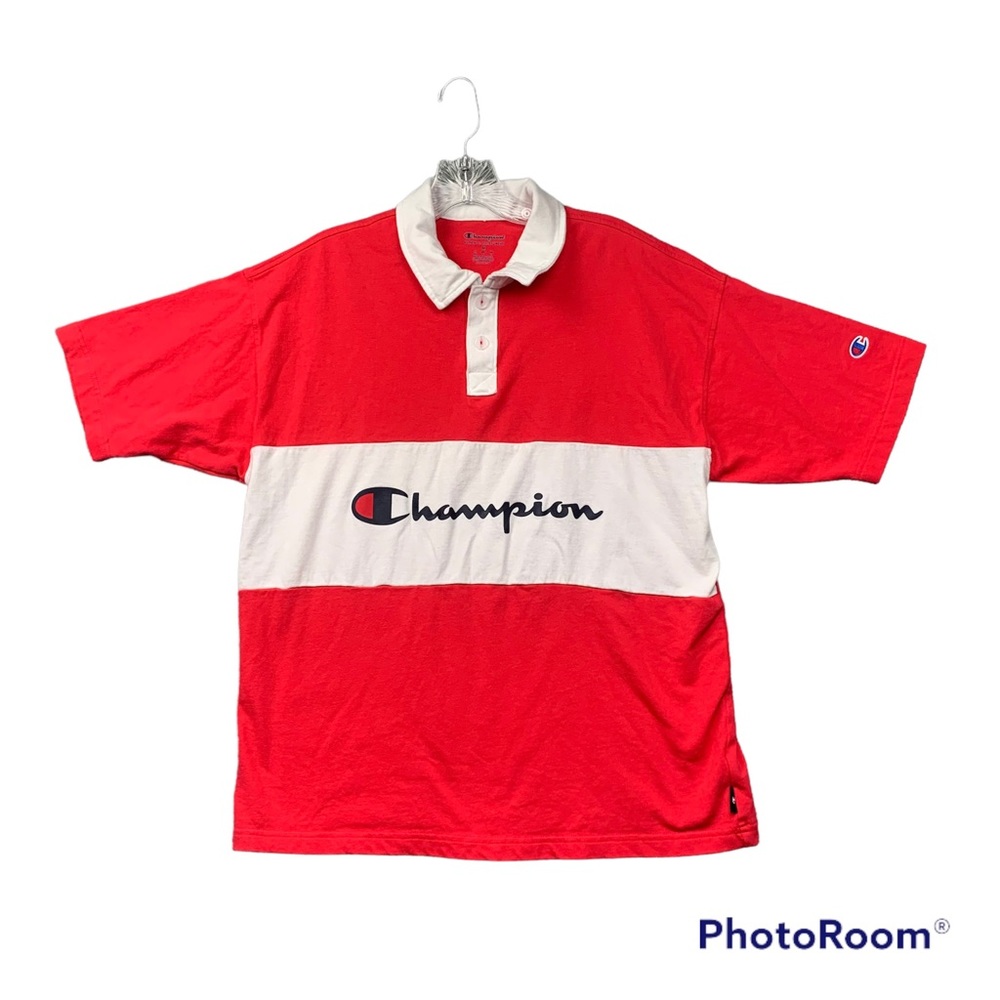 Champion Big C Spell Out Retro Style Polo Shirt
